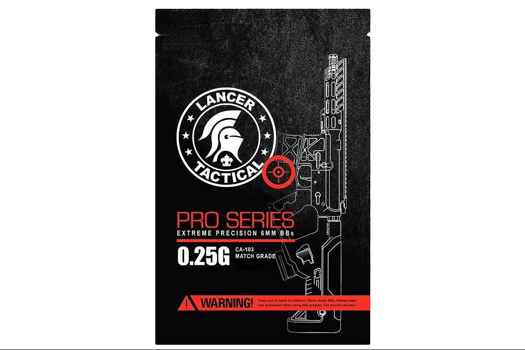 Lancer Tactical .25g 6MM Pro Series Competition Grade BBs, white, 175/bag - Image 2