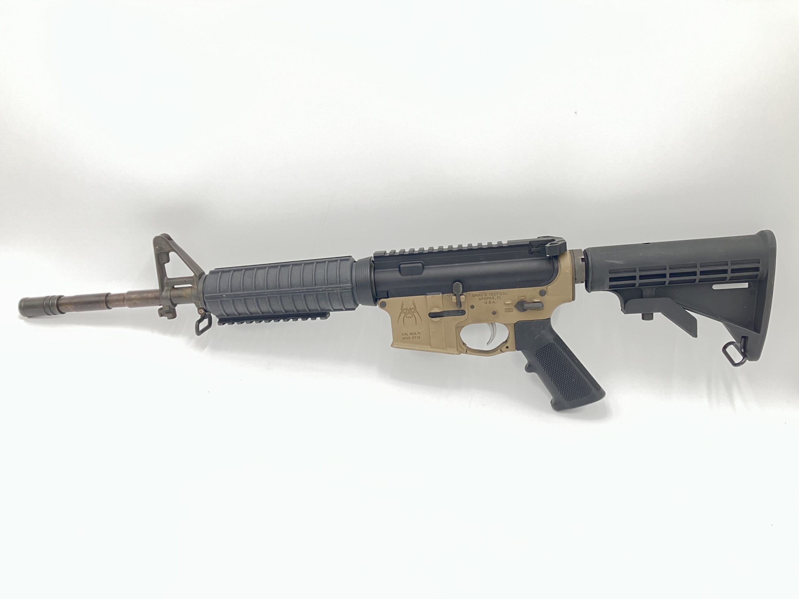 Simunition Converted 9MM Spike's Tactical MOD ST15 Rifle, 16" Barrel, FDE/Black